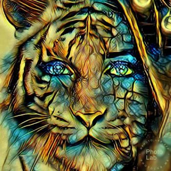 Fotografía titulada "Le tigre transformer" por Florence Castelli  Flofloyd, Obra de arte original