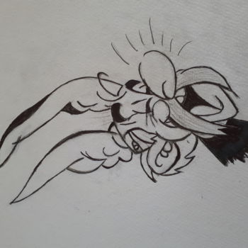 Dessin intitulée "Dessin d Asterix" par Florence Castelli  Flofloyd, Œuvre d'art originale, Stylo à bille