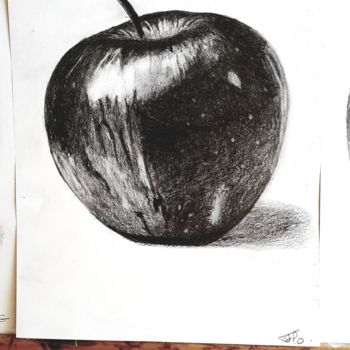 Dessin intitulée "Ma pomme" par Florence Castelli  Flofloyd, Œuvre d'art originale, Crayon
