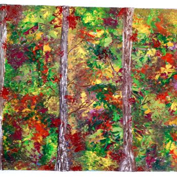 Malerei mit dem Titel "Une forêt haute en…" von Florence Castelli  Flofloyd, Original-Kunstwerk, Acryl