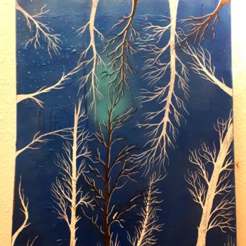 Ζωγραφική με τίτλο "Tableau d arbres à…" από Florence Castelli  Flofloyd, Αυθεντικά έργα τέχνης, Σπρέι βαφής