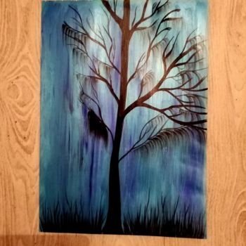 Malerei mit dem Titel "Un arbre en peintur…" von Florence Castelli  Flofloyd, Original-Kunstwerk, Acryl