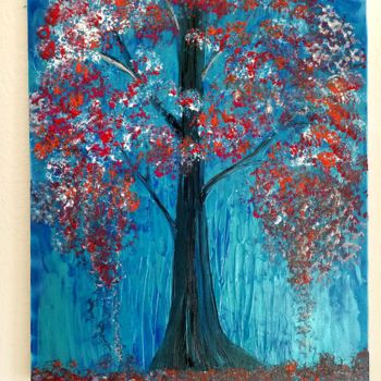Malerei mit dem Titel "Tableau d arbre en…" von Florence Castelli  Flofloyd, Original-Kunstwerk, Acryl