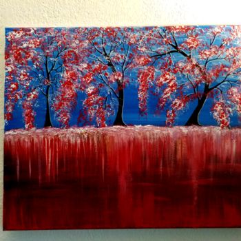 Painting titled "Une promenade dans…" by Florence Castelli  Flofloyd, Original Artwork, Acrylic