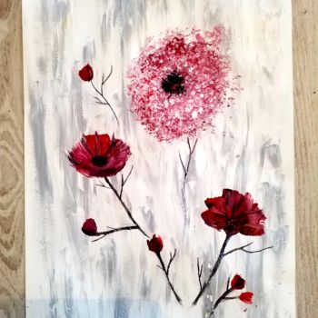 Painting titled "Peinture de fleurs" by Florence Castelli  Flofloyd, Original Artwork, Acrylic