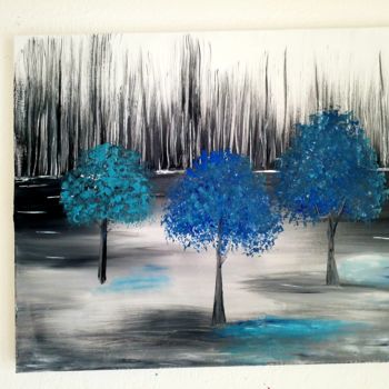 Malerei mit dem Titel "La forêt que j aime" von Florence Castelli  Flofloyd, Original-Kunstwerk, Acryl