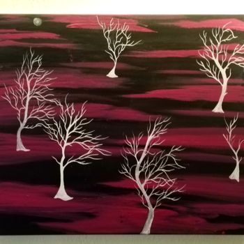 Painting titled "Mes arbres" by Florence Castelli  Flofloyd, Original Artwork, Acrylic