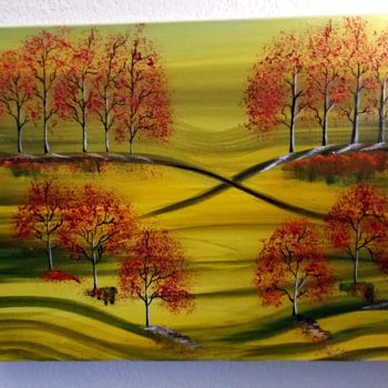 제목이 "Une forêt à ma façon"인 미술작품 Florence Castelli  Flofloyd로, 원작, 아크릴