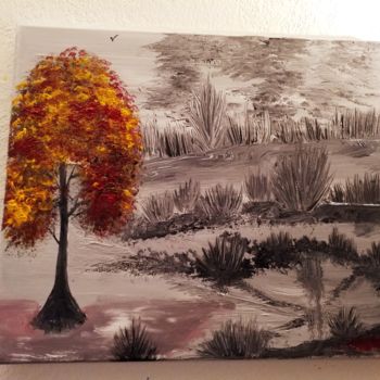 Painting titled "L arbre dans la nat…" by Florence Castelli  Flofloyd, Original Artwork, Acrylic