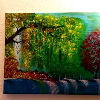 Peinture intitulée "Ma forêt magique" par Florence Castelli  Flofloyd, Œuvre d'art originale, Acrylique