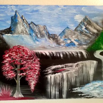 Painting titled "La nature dans tout…" by Florence Castelli  Flofloyd, Original Artwork, Acrylic