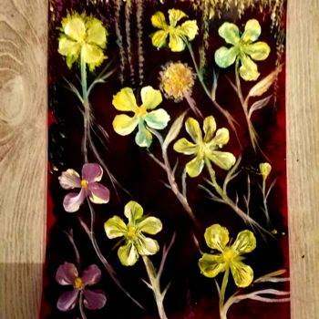 Painting titled "De belles fleurs" by Florence Castelli  Flofloyd, Original Artwork, Acrylic