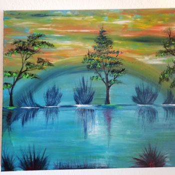 Картина под названием "La forêt mystérieuse" - Florence Castelli  Flofloyd, Подлинное произведение искусства, Акрил