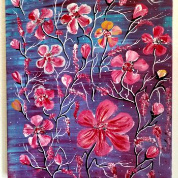 Peinture intitulée "Des fleurs à ma ver…" par Florence Castelli  Flofloyd, Œuvre d'art originale, Acrylique