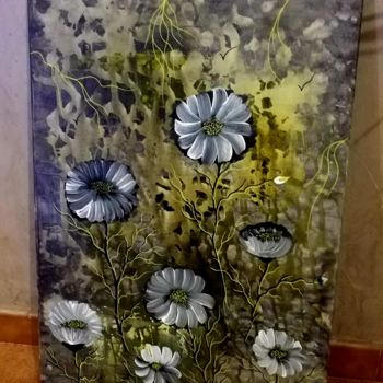 Painting titled "Les fleurs blanches" by Florence Castelli  Flofloyd, Original Artwork, Acrylic