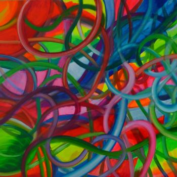 Painting titled "nudos-multicolores.…" by Maparè, Original Artwork, Oil