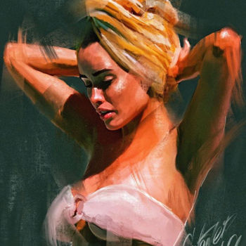 Картина под названием "girl" - Margo Portman, Подлинное произведение искусства, Масло