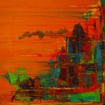 Pintura intitulada "Horizon de couleurs" por Marie A. Pelletier, Obras de arte originais