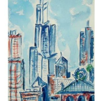 Painting titled "CHICAGO BUILDING LI…" by Mapie, Original Artwork