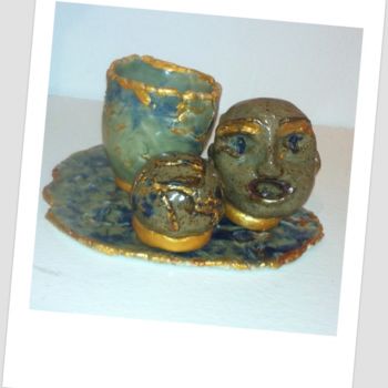 Sculpture titled "Petit dejeuner  asi…" by Mapie, Original Artwork, Ceramics