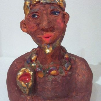Escultura intitulada "Little devil /Bacch…" por Mapie, Obras de arte originais, Cerâmica