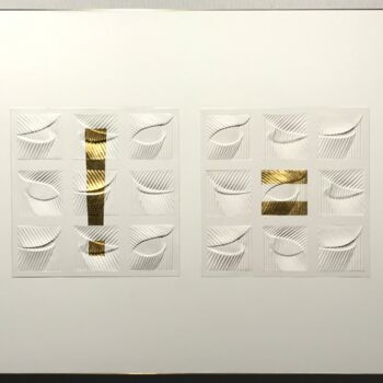 Printmaking titled "Points d'humeurs" by Mapie Belgary, Original Artwork, Paper Mounted on Wood Panel