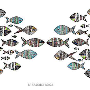 제목이 "Sardinas Locas III"인 디지털 아트 André Maquestiau로, 원작, 포토 몽타주