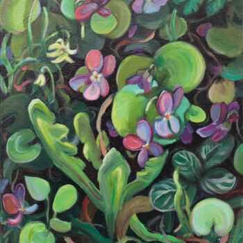 Pintura titulada "Garden herbs. Viole…" por Mariana Sobkiv, Obra de arte original, Acrílico