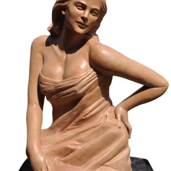 Скульптура под названием "MARION COTILLARD" - Mar Blazquez, Подлинное произведение искусства, Глина