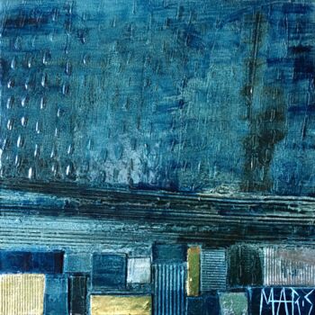 Peinture intitulée "BLUE RAIN ANS SEA#3" par Mar.S, Œuvre d'art originale, Huile
