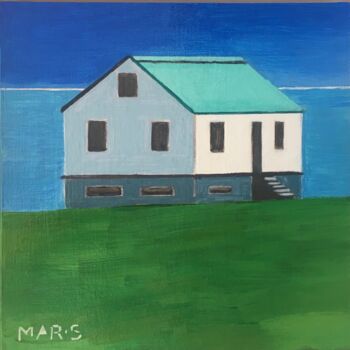 Painting titled "MY ISLANDIC HOUSE" by Mar.S, Original Artwork, Acrylic