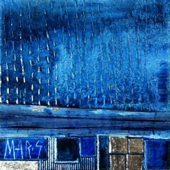 Painting titled "BLUE RAIN AND SEA #3" by Mar.S, Original Artwork