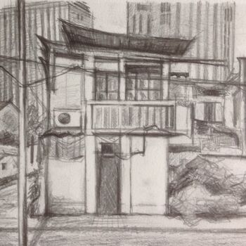 Disegno intitolato "NAIL HOUSE" da Mar.S, Opera d'arte originale, Matita