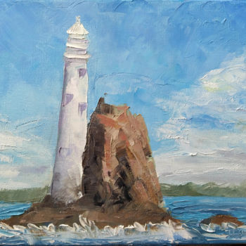 Pintura intitulada "Lighthouse" por Mariam Mary Ellen, Obras de arte originais, Óleo