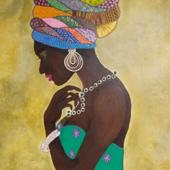 Peinture intitulée "Mi negra" par Mara, Œuvre d'art originale, Acrylique