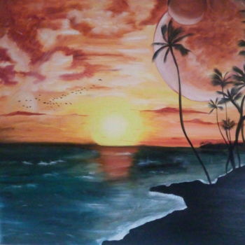 Painting titled "PARAISO" by Mara Tomé, Original Artwork, Oil