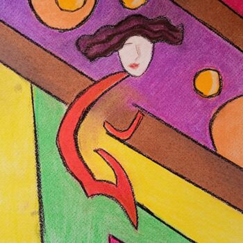 "Женщина в красном" başlıklı Tablo Мара Вагнер tarafından, Orijinal sanat, Sprey boya