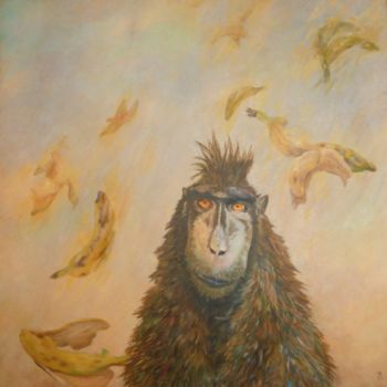 Peinture intitulée "Lluvia de bananas" par Mara Grubert, Œuvre d'art originale, Acrylique