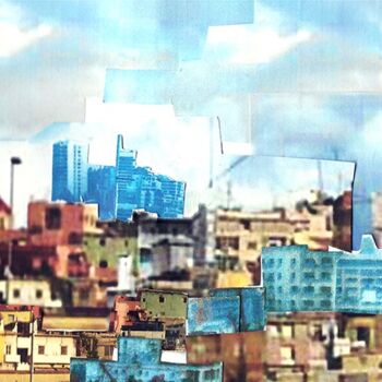 Цифровое искусство под названием "Bourj Hammoud views…" - Maral Der Boghossian, Подлинное произведение искусства, Фотомонтаж