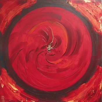 Painting titled "RED PASSION VERTIGO" by Mara Lombardi, Original Artwork