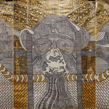 Картина под названием "Trinity. Gold (trip…" - Marat Cherny, Подлинное произведение искусства, Акрил