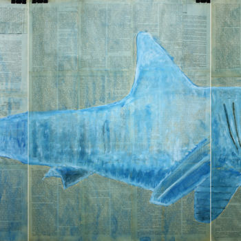 Ζωγραφική με τίτλο "Shark. (triptych)" από Marat Cherny, Αυθεντικά έργα τέχνης, Γκουάς