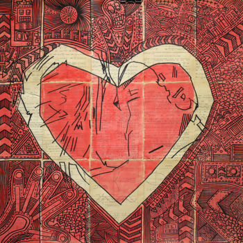 Pintura titulada "LOVE...." por Marat Cherny, Obra de arte original, Gouache