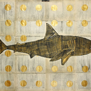 Painting titled "SHARK." by Marat Cherny, Original Artwork, Acrylic