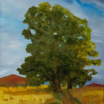 Картина под названием "Два дерева на полян…" - Marat Grigoryan, Подлинное произведение искусства, Масло