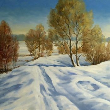 Painting titled "Январь" by Anatolii Moroziuk, Original Artwork