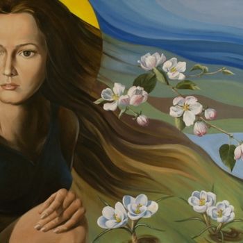 Peinture intitulée "Между зимой и летом" par Anatolii Moroziuk, Œuvre d'art originale, Autre
