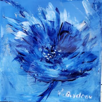 Schilderij getiteld "Fleur bleu" door Marbrine, Origineel Kunstwerk, Acryl