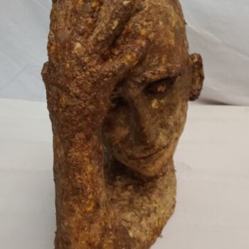 Sculpture intitulée "Prise de tête" par Marbthogui, Œuvre d'art originale, Papier mâché