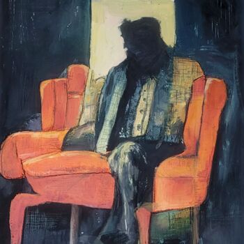 Peinture intitulée "man on chair 2" par Marc Alapont, Œuvre d'art originale, Acrylique